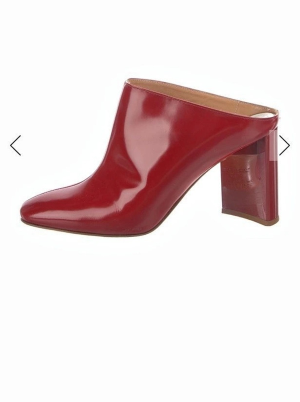 Maison Margiela Heel-less Mule Red Patent Wedge Mules
